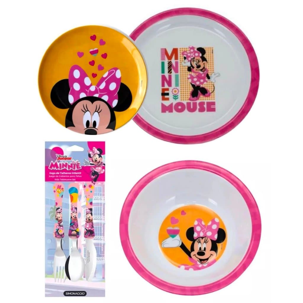 Kit Alimentação Infantil 4 Peças - Prato Raso, Prato Fundo, Bowl eTalher