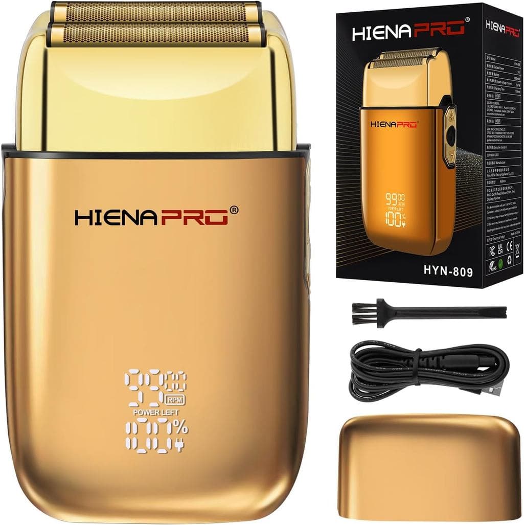 HIENA PRO Barbeador Elétrico para Homens, Aparador Elétrico Duplo, Barbeador Profissional, Barbeador de Precisão, Sem Fi