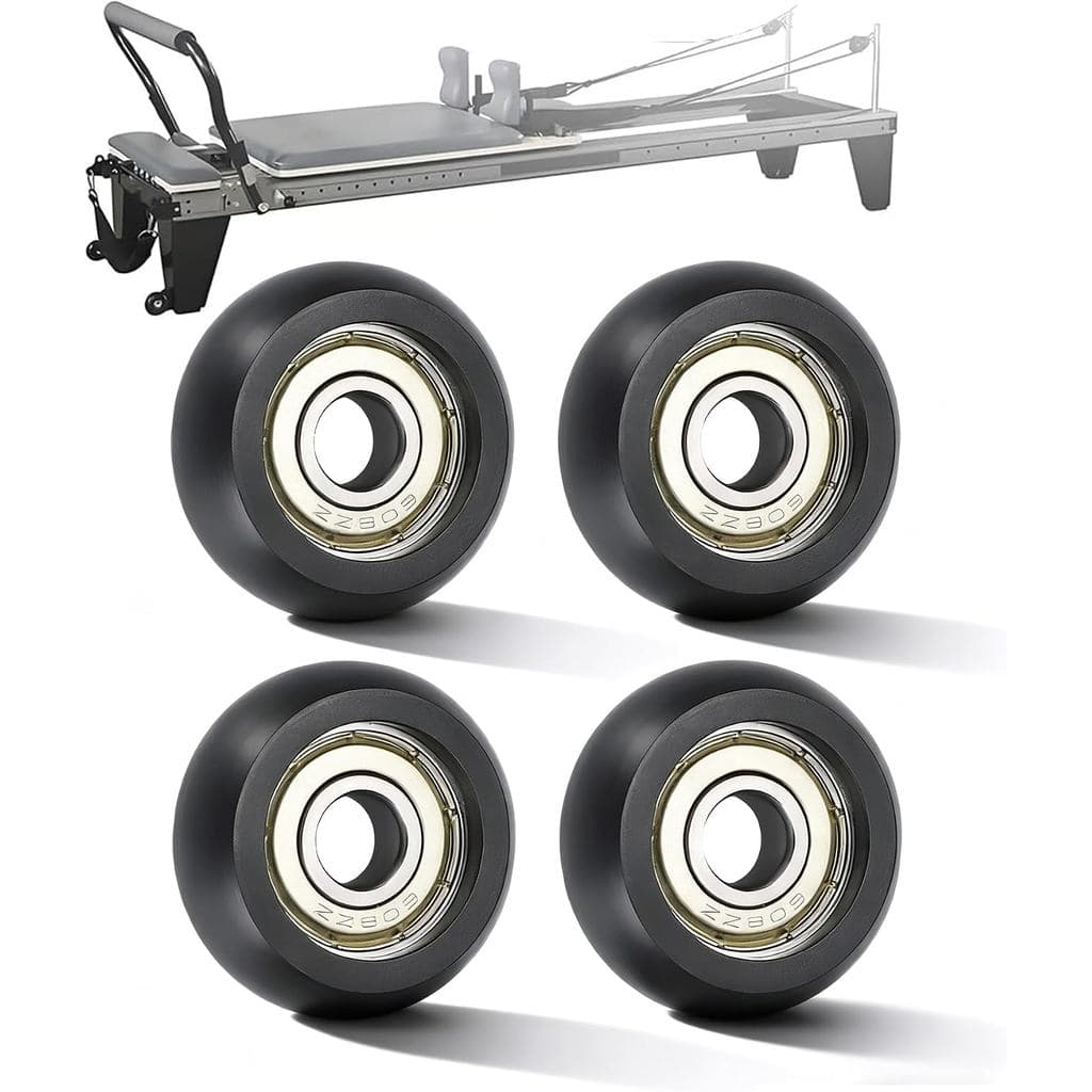 4 Peças de Rodas de Substituição para Máquinas Aero Pilates Reformer, Rodas de Deslizamento Suave e Silencioso, Fácil In