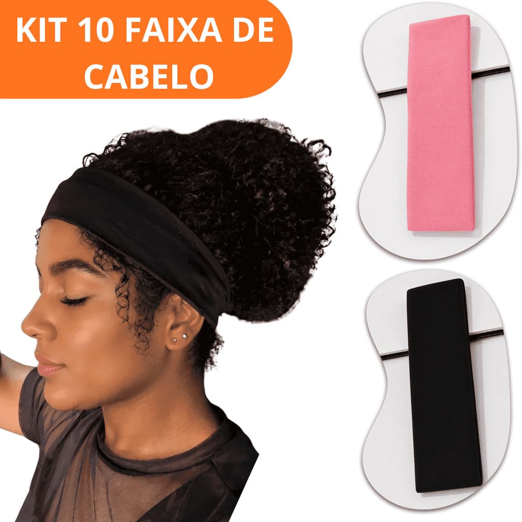 Kit 10 Faixas De Cabelo Penteados E Esportes Com Preto Branco e Colorido Headband