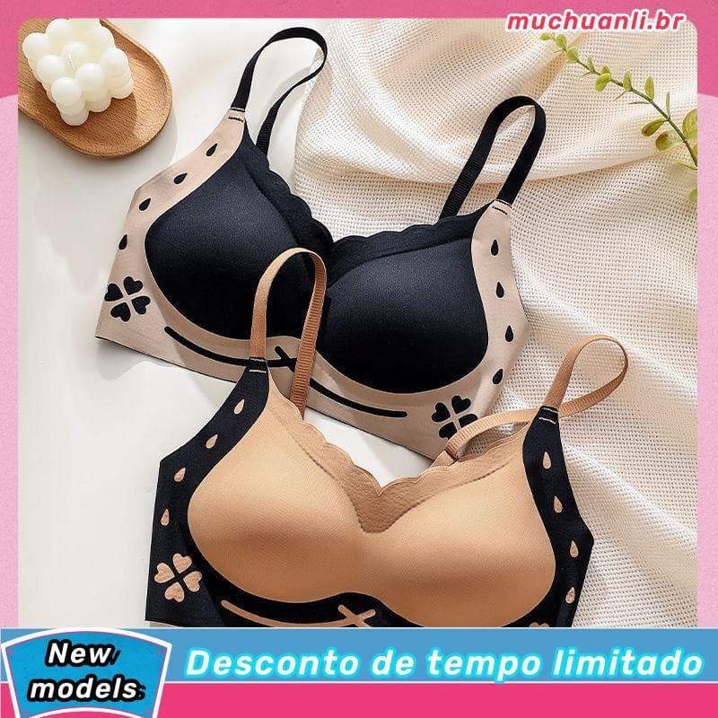 Roupa interior sem costura feminina seios pequenos reunindo Pull-up levantamento suporte Anti-flacidez seios sem anel de
