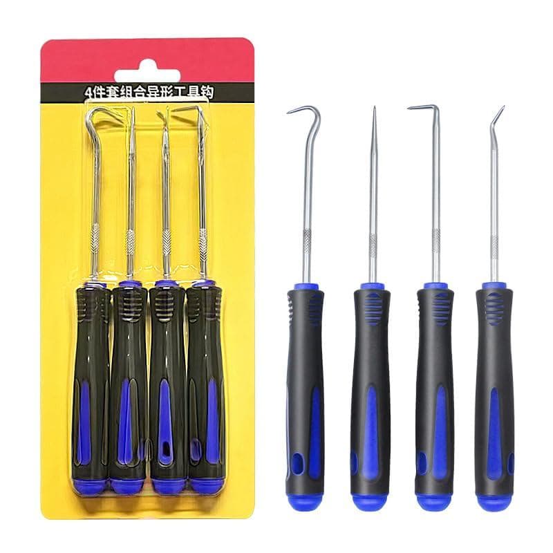 Conjunto de Ferramentas de Precisão para Carro, para Vedação de Óleo/Anel de Vedação, Mini Extrator de Gancho, Azul (4 p