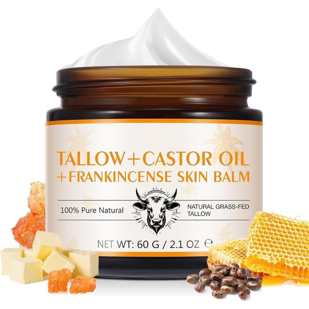 OilMassageBalmfor/Jointhing/Relief,with100%Grass-FedBeefTallow&CastorOilMoisturizerforFace/FootHydrating,Anti-Aging,Lift