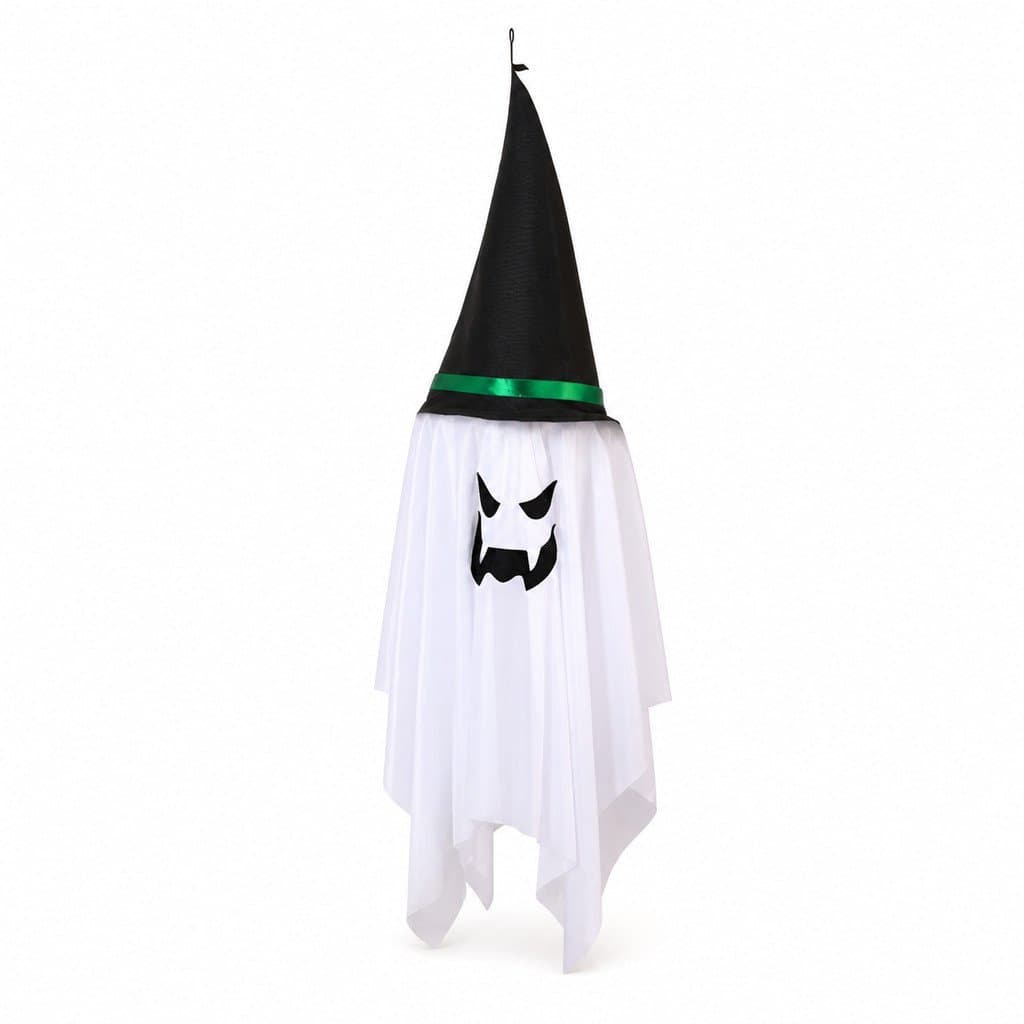 Chapéu Bruxa Assustador P/ Decoração Com Led Halloween 50cm