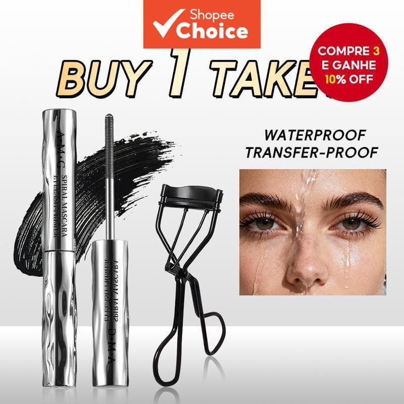 BUY1TAKE1 Máscara Super Espiral Sem Modelador De Cílios À Prova D'água Resistente Ao Suor Maquiagem Para Volumizantes