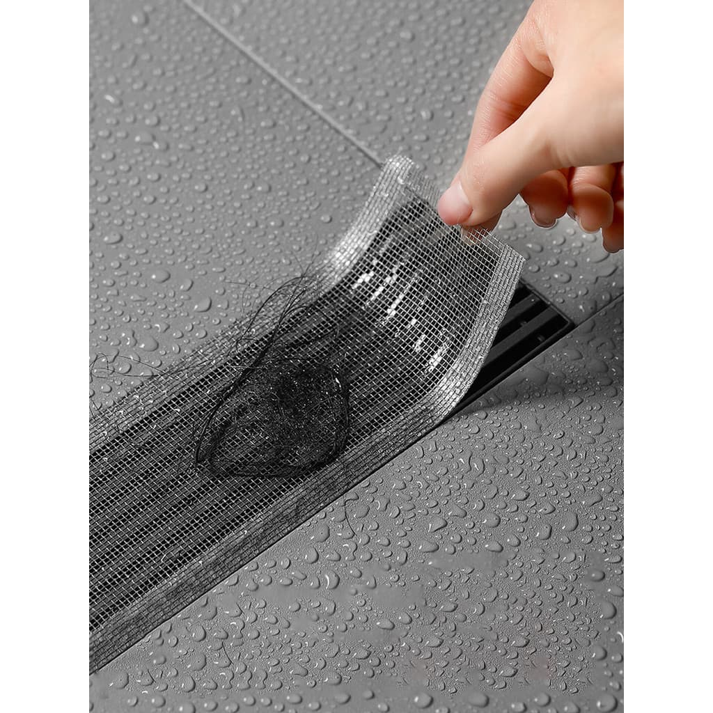 Tira de malha de filtro de drenagem de piso retangular à prova de insetos descartável banheiro bloqueio de rolo de cabel