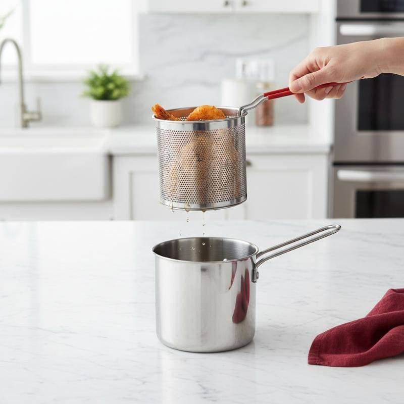 [sourcecome] Fritadeiras Inox 304 Panela Universal Com Coador Fritadeira Cozinha Savin Boutique