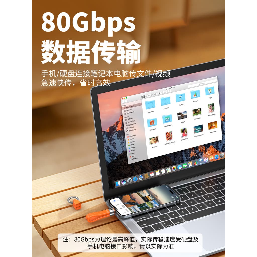 Youlian typec Cabo de dados portátil Cabo de carregamento USB4 240W Lightning 5ctoc Cabo curto Porta dupla Fivela de arm
