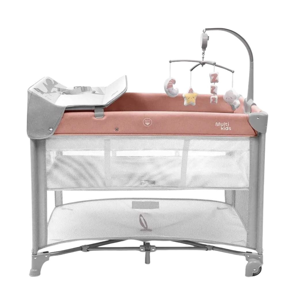 Berço Desmontável DayDream Portátil Até 15kg Rosa Multikids Baby - BB389