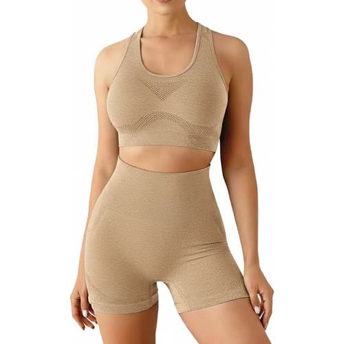 Conjunto Academia Fitness Levanta Bumbum Bege