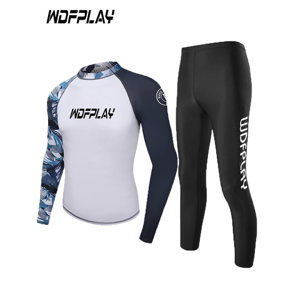 Terno de mergulho masculino protetor solar superior de secagem rápida terno de surf terno de manga comprida nataçãos de