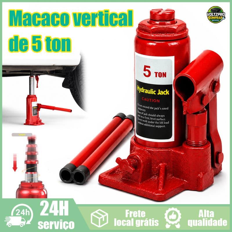 Macaco HidráUlico Garrafa 5 Toneladas Elevador Automotivo Para Carro CaminhãO e Oficina