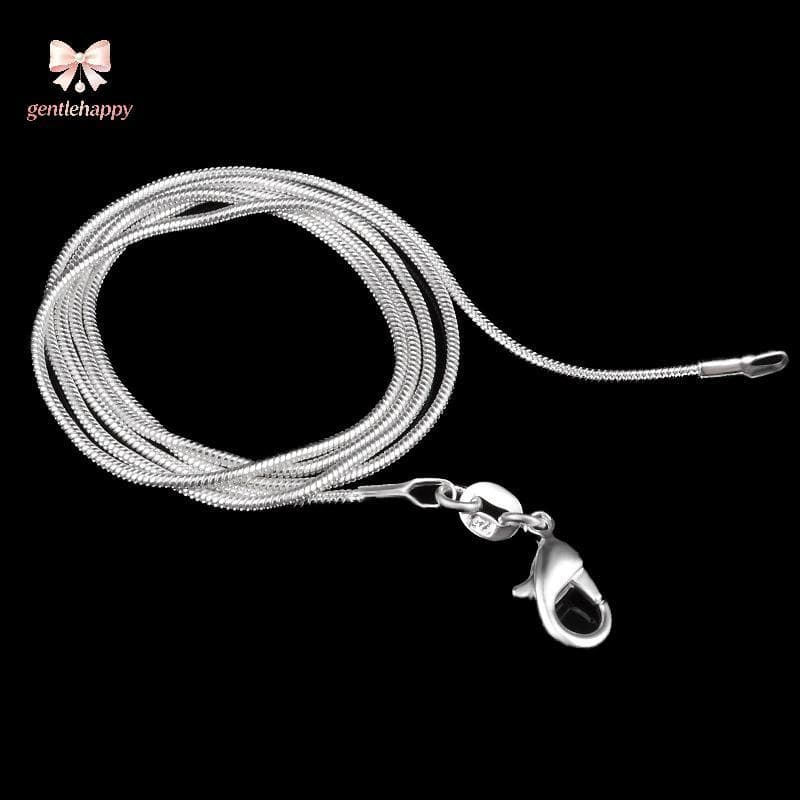 Gentlehappy Long 16-28 Polegadas (40-80 Cm) Gargantilhas De Prata Nelaces Correntes De Cobra De 1 Mm Nelace br