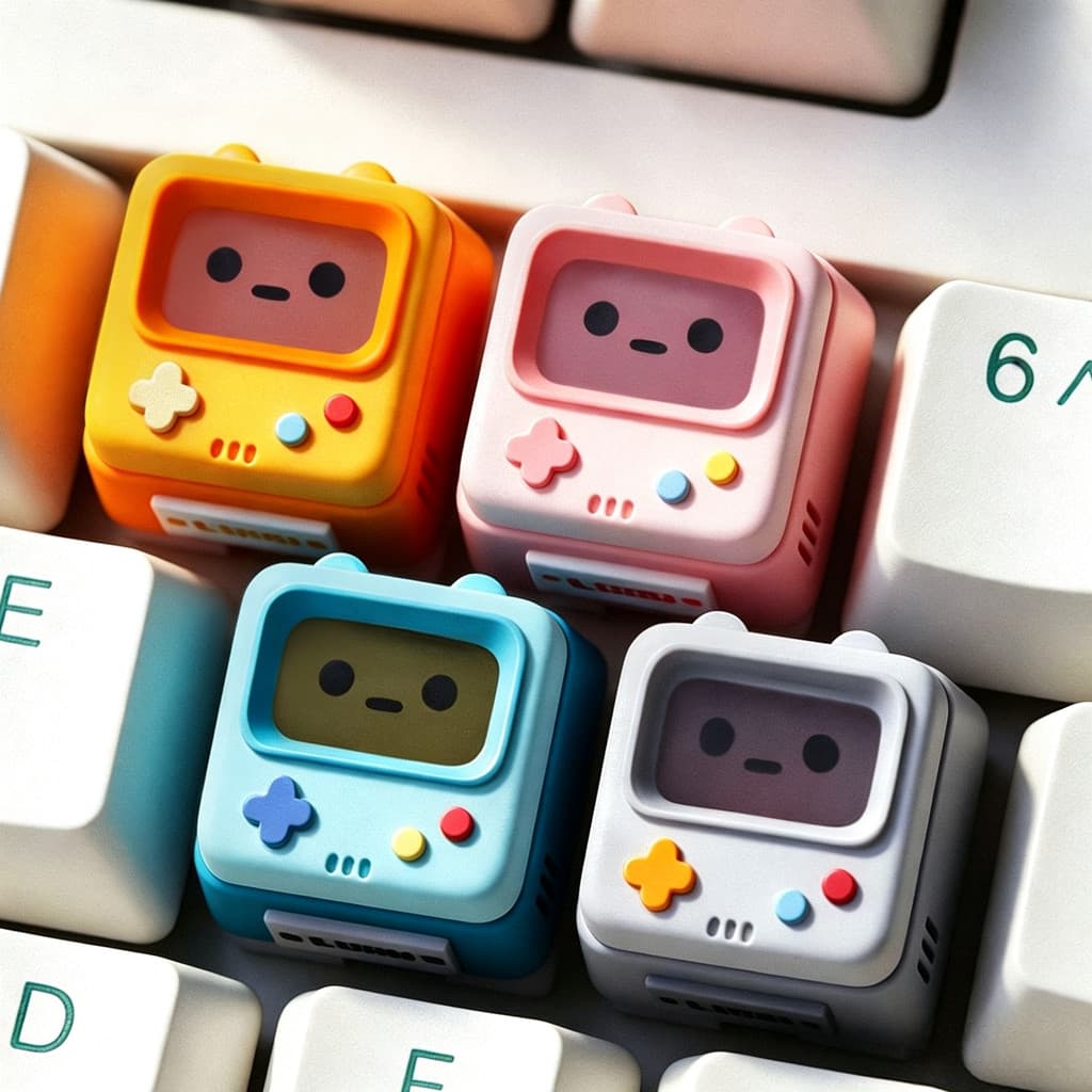 Retro Console de jogos translúcido Keycap único teclado mecânico personalizado Universal cruz DIY modificado adequado pa