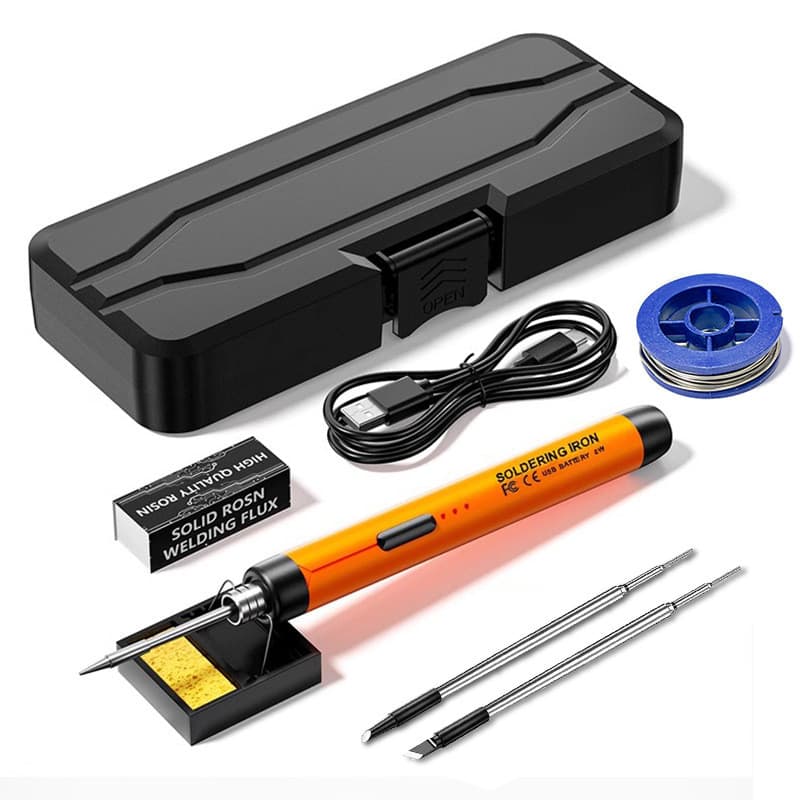 Ferro de Solda Portátil USB Recarregável 5V8W para Soldagem e Reparos, Mini Ferro de Solda Doméstico 800mAh Conjunto ZW8