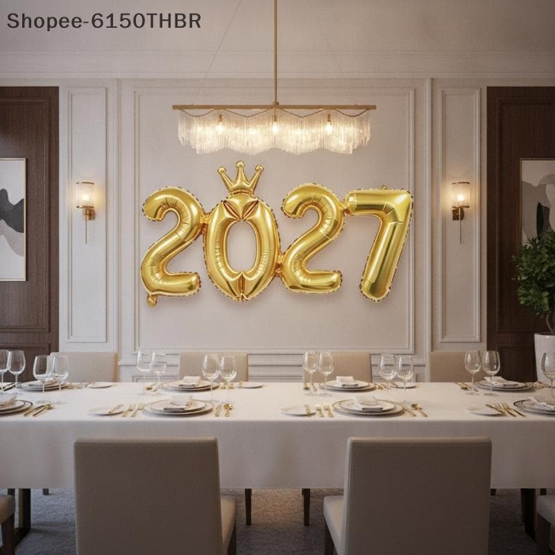 [VJ] Balões De Coroa De Folha De 2027 Números Multicoloridos De 16 Polegadas Para Suprimentos De Festa De Reunião Famili
