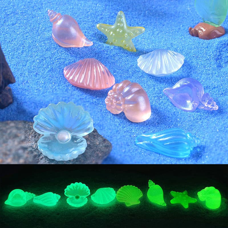 Decoração De Aquário Com Mini Concha E | Ornamento De Pérola De Resina Para Terrário De Tanque De Peixes