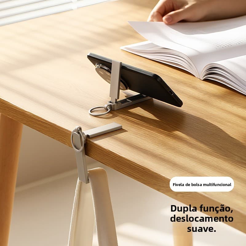Saco de escola gancho portátil chaveiro preguiçoso suporte do telefone mesa multifuncional saco fivela