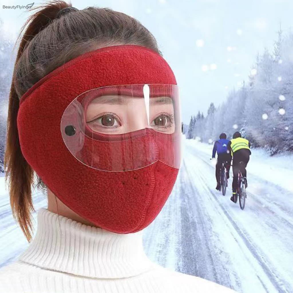 Máscara Térmica De Esqui Com Óculos Removíveis-Proteção Contra Frio Para Passeios De Bicicleta Ao Ar Livre