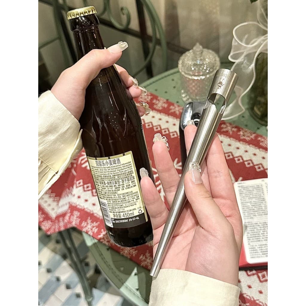 Saca-rolhas de cerveja em aço inoxidável conjunto de vinho saca-rolhas doméstico multifuncional portátil engrossado únic