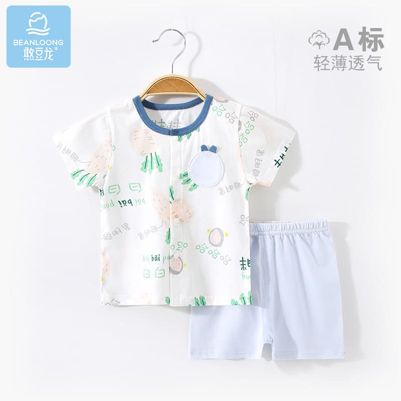 Bebê roupas de verão puro algodão bebê menino Shorts de manga curta terno verão estilo fino feminino novo estilo casa pi