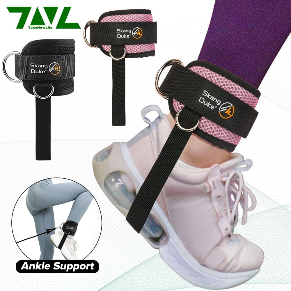 TNL 1PC Cabo Tiras De Tornozelo Duplo D-Ring Ajustável Punhos Para Ginásio Exercícios De Fitness Glúteos Pernas Treiname