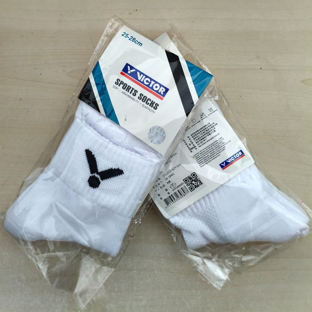 [2 pares] Victor Victor Badminton Meias masculinas espessadas com fundo de toalha absorvente de suor meias esportivas de