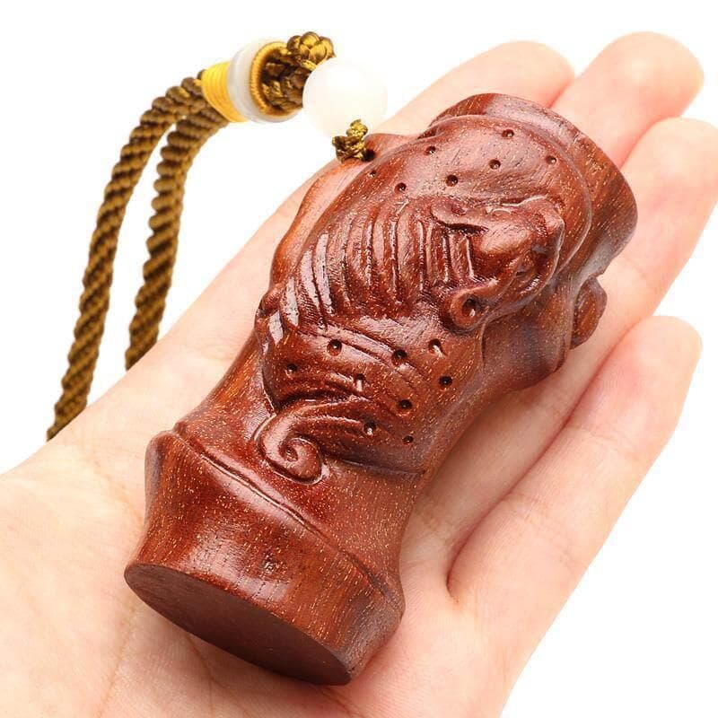 Peças de alça de Material de mogno esculpido entre Pixiu um pensamento Maitreya buda muitos filhos muitos brincar cabide