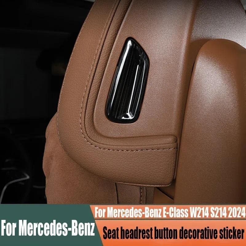 Para Mercedes-Benz E-Class W214 S214 2024 Assento Encosto De Cabeça Botão Decoração Adesivo Acessórios De Interiores Aut