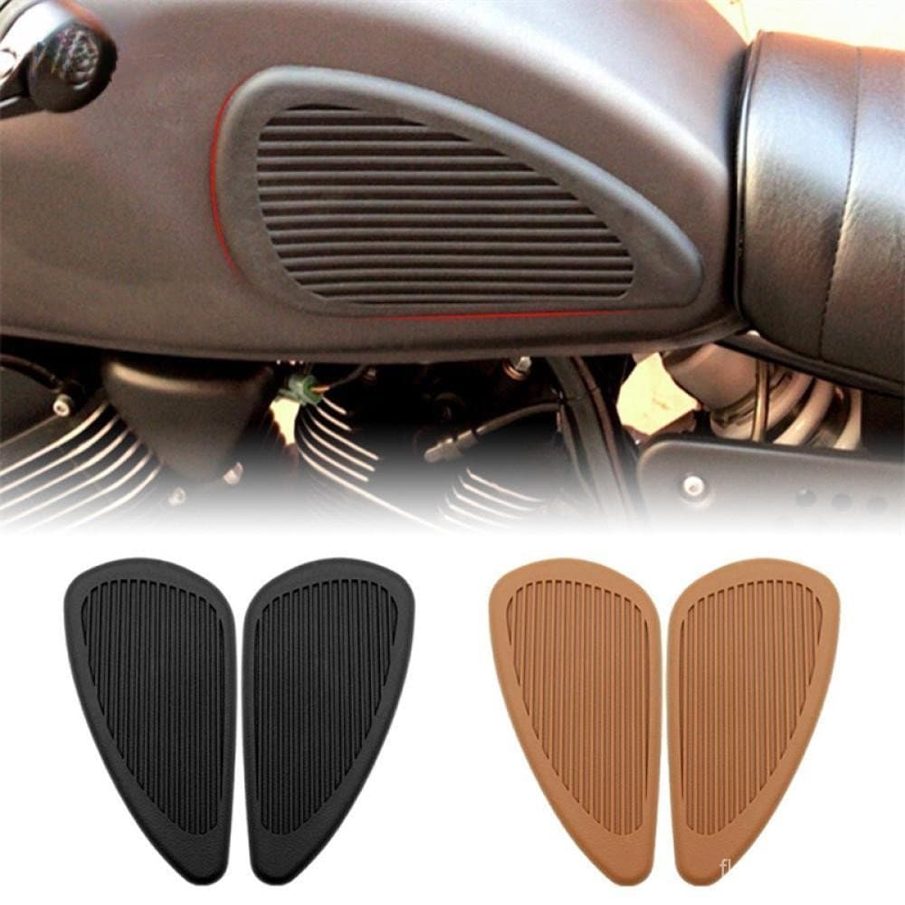 OPENMALL 2 Pçs Moto Motocicleta Tanque Adesivos Clássico Retro De Combustível Gás Borracha Protetor Bainha Parte G2L2