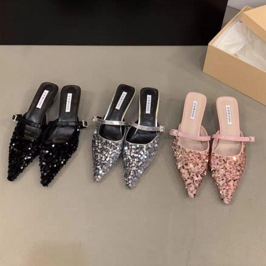 Saia francesa combinando de salto alto meia chinelos primavera outono temperamento sapatos de salto alto noite vento sua