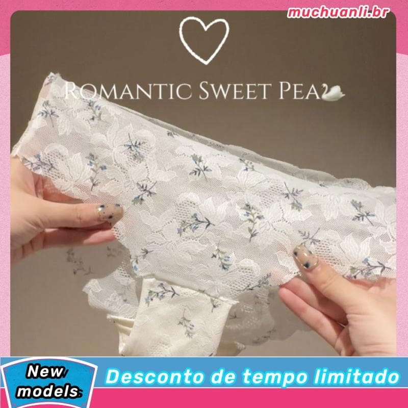 Esperando flores estilo fino japonês sem costura respirável renda impressa roupa interior de seda amoreira feminina cint