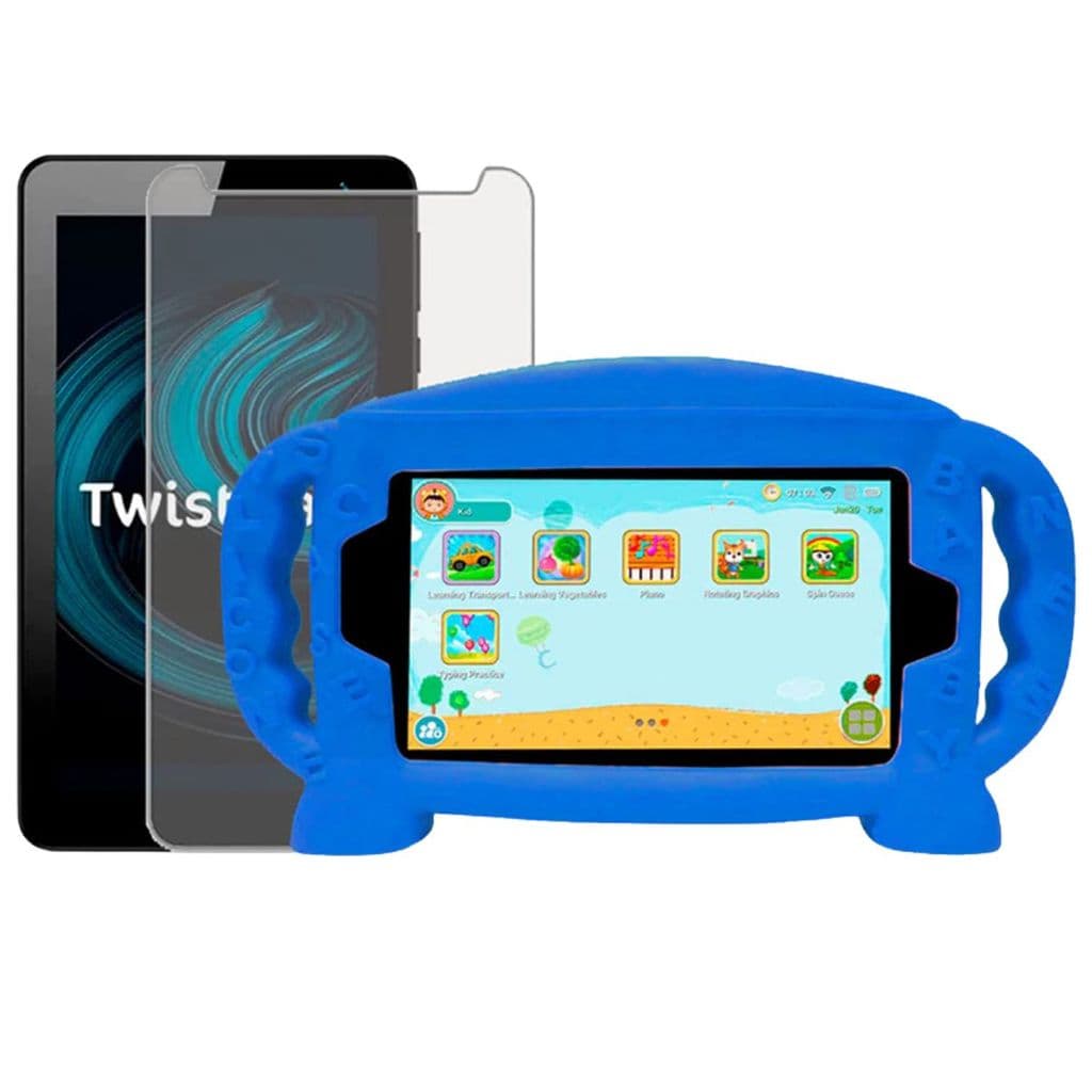 Kit Capa Infantil de Silicone Baby com Alça + Película para Tablet Positivo Twist Tab T770K  7 Polegadas