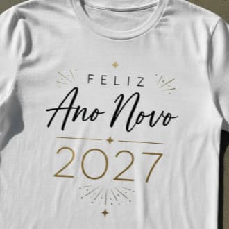 Camiseta Estampa Ano Novo 2027 Festa Comemoração Lançamento de Verão