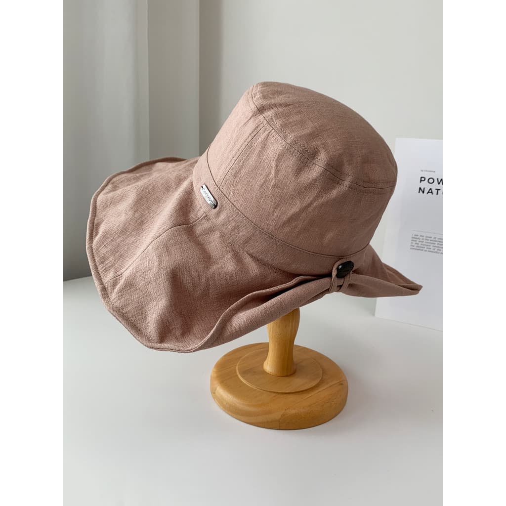 Flanging chapéu balde de aba grande de dupla utilização feminino primavera verão estilo japonês Casual All-Match bacia c