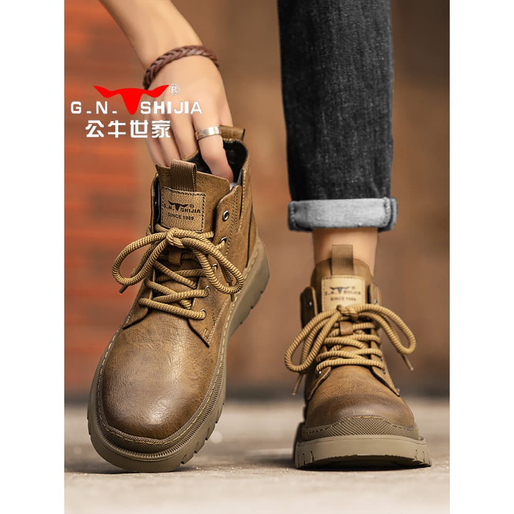 Bulls botas Martin de sola grossa ao ar livre sapatos masculinos de alta qualidade botas masculinas antiderrapantes bota