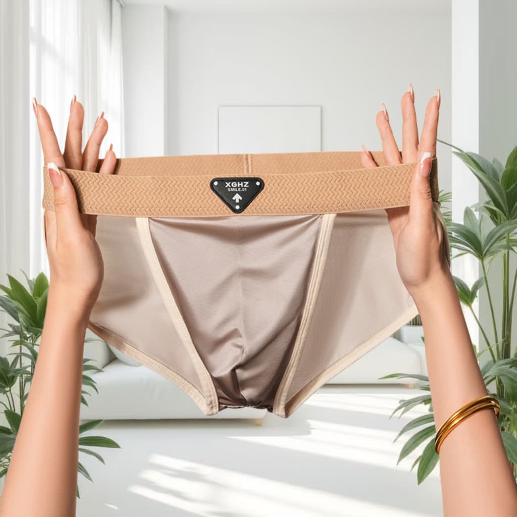 Novo produto roupa íntima masculina de seda gelo confortável respirável cuecas elásticas meninos jovens-20260823