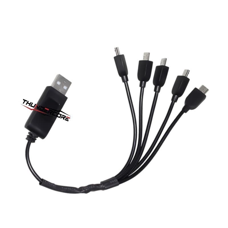 Carregador De Bateria De Drone Com Cabo De Carregamento De 3.7 V Adaptador Micro USB 5 Em 1 Para Mini Drones , Cabe Muit