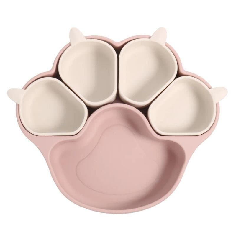Prato de silicone para bebê com ventosa, conjunto de alimentação para bebês, utensílios de treinamento infantil, Ti