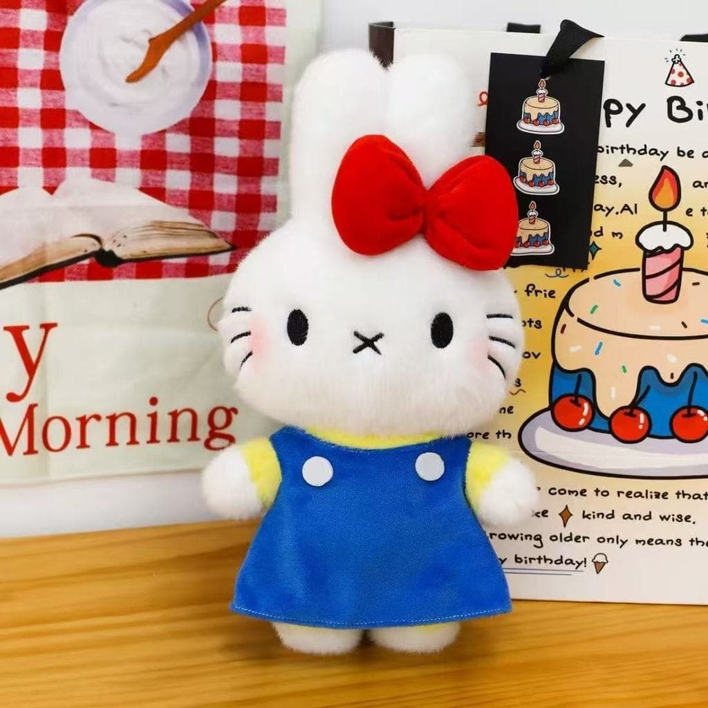 Super fofo brinquedo de pelúcia do Coelho Miffy e da Hello Kitty, adorável boneca de conforto para crianças, boneca de c