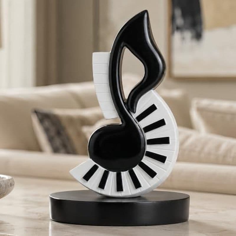 Decoração De Notas Musicais Mais FUNTEREST , Clave De 7.3 " & amp ; Escultura Em Resina De Chave De Piano