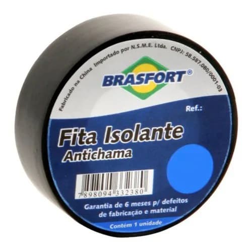 Fita Isolante Anti-chama Preta 10 Metros Brasfort