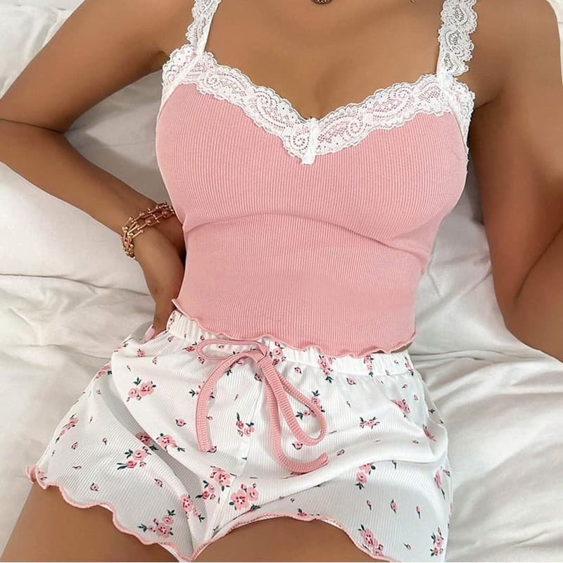 Cross-Border independente em pé rendas Suspender Shorts terno com nervuras Pit Strip confortável estiramento Casual senh