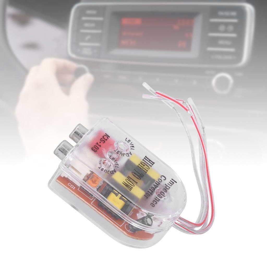 Conversor de rádio estéreo para carro 12V alto-falante alto a baixo amplificador de linha RCA adaptador de impedância