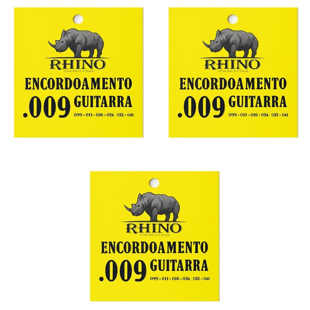 Kit 3  Encordoamento Guitarra  009 Rhino
