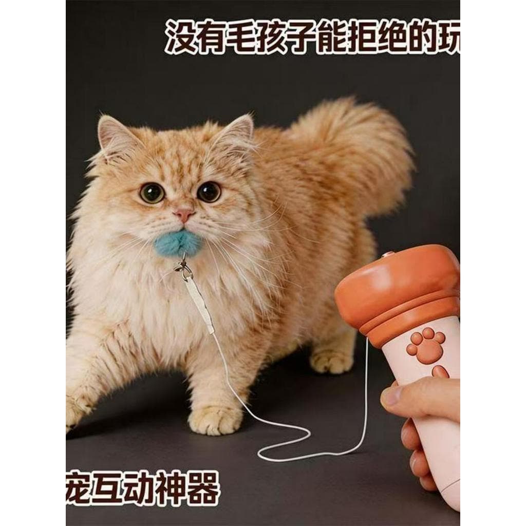 Gato elétrico gato ferramenta de pesca brinquedo um clique catapulta automática gato provocando vara pessoas preguiçosas