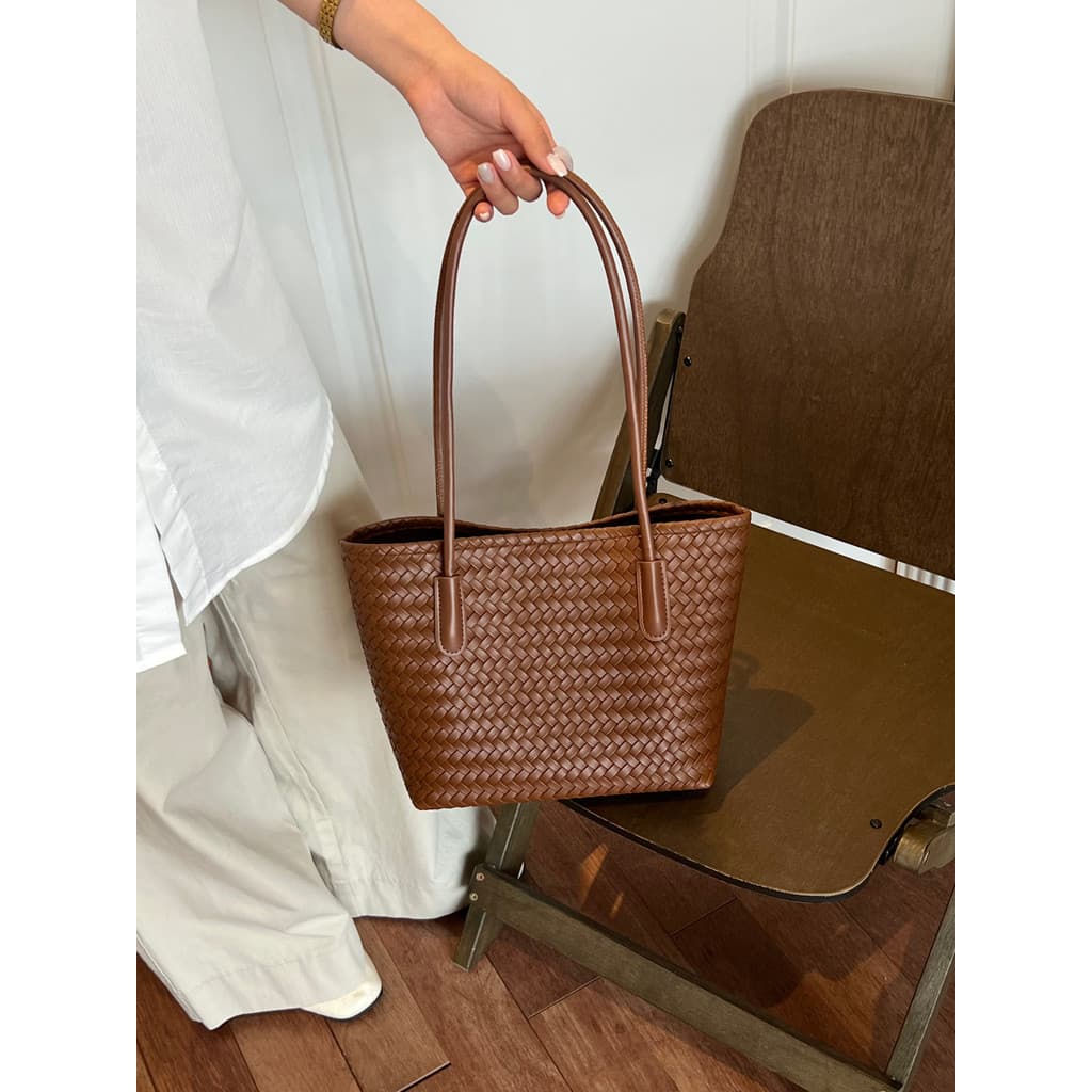 Bolsa de grande capacidade feminina 2026 novo estilo outono inverno Retro tecido saco diário Commuter All-Match axilas s