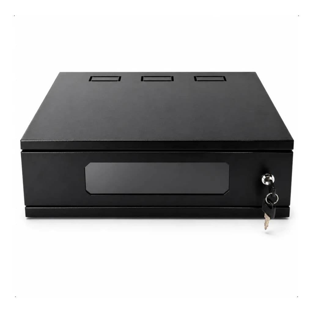 Gaveta Rack 19 Polegadas 3u 370mm Preta Com Chave Em Aço Preto