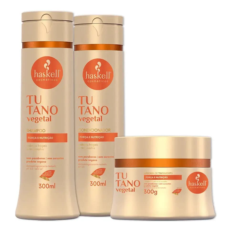 Kit Tutano Shampoo Condicionador Máscara 300g Haskell