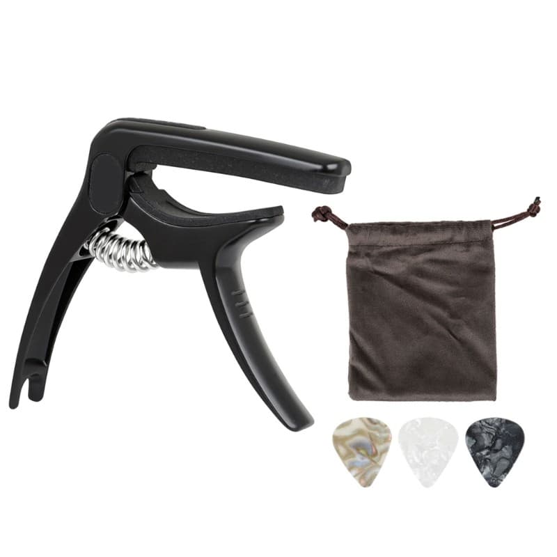 Conjunto De Capo Para Guitarra Acústica E Elétrica POOP Com 3 Palhetas Bolsa Cordão 3 Em 1 Inclui Suporte Palheta Ponte